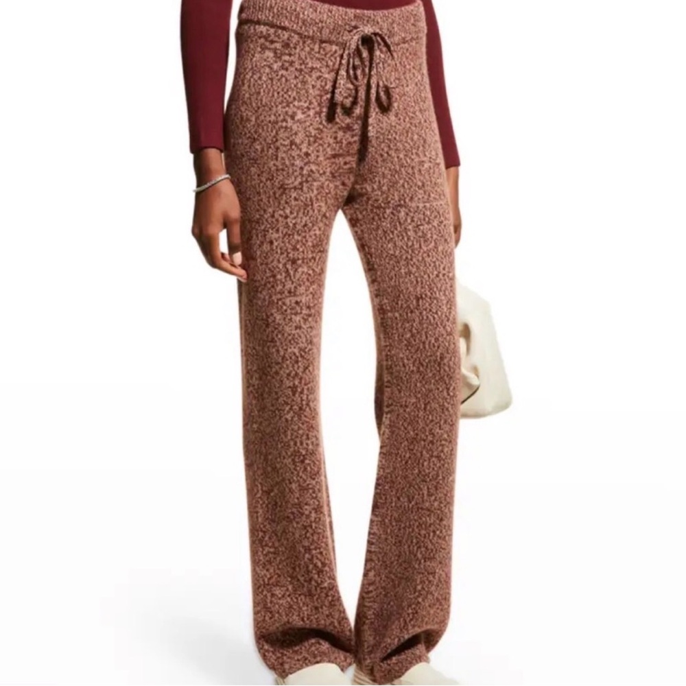 Monrow Textured Brown Wide Leg Pants